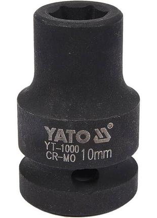Головка торцевая ударная 6-гранная квадрат 1/2», м=10 мм, l=39 мм yato (yt-1000)