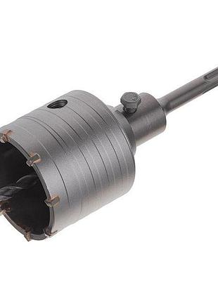 Комплект: свердло корончасте по бетону 65мм + перехідник sds plus 100мм intertool sd-7065