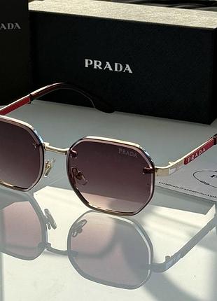 Жіночі сонцезахисні окуляри prada (прада), брендові premium окуляри від сонця на середнє обличчя, uv400