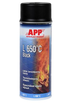 Термостойкая аэрозольная краска app 650*c черный 400мл 210431