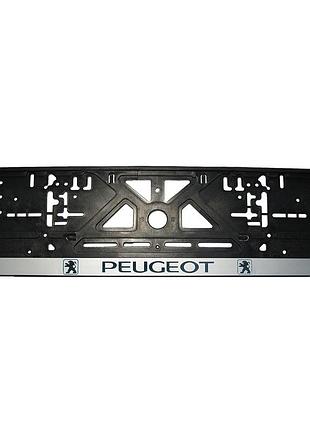 Рамка номерного знака peugeot пластик черная 1шт