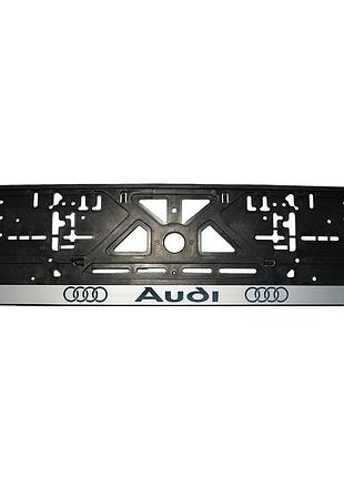 Рамка номерного знаку audi пластик чорна 1шт