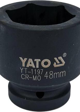 Головка торцевая ударная 6-гранная квадрат 1», м= 48 мм, l= 73 мм yato (yt-1197)