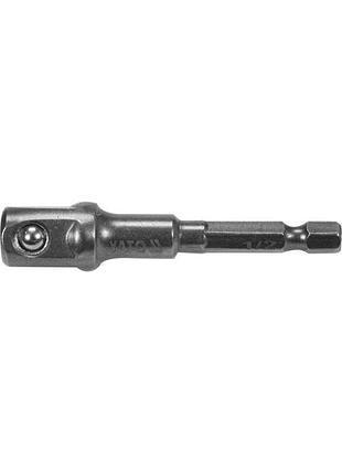 Держатель-адаптер для головок квадрат 1/2", 70 мм, хвостовик hex 1/4" yato (yt-04627)