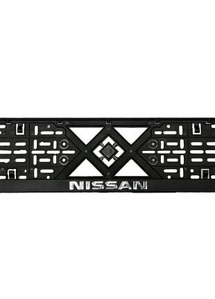 Рамка номерного знака хром надпись nissan пластик черная 1шт