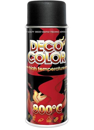 Термостійка аерозольна фарба decocolor 800*c, чорний, 400мл