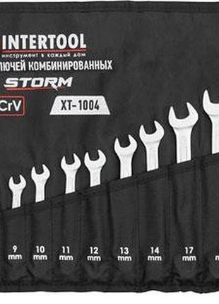 Набір ключів комбінованих 12 шт, 6-14, 17, 19, 22 мм, cr-v, чехол, din3113, storm intertool xt-1004