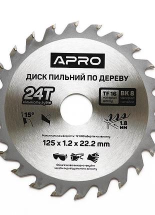 Диск пиляльний для дерева 125х22.2х24т apro (830101)