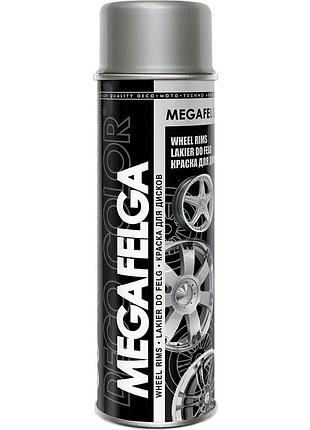Краска для дисков акриловая аэрозольная "megafelga" decocolor серебристый 500мл