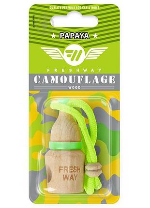 Ароматизатор для авто пробка "camouflage wood" papaya (папая) 5мл freshway