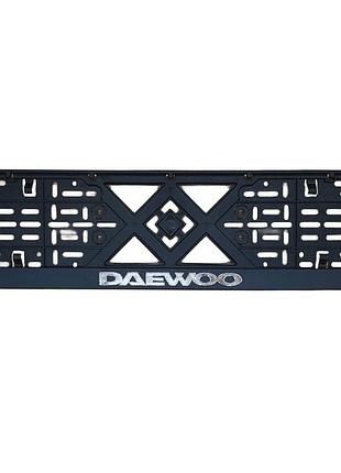 Рамка номерного знака хром надпись daewoo пластик черная 1шт