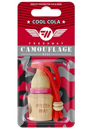 Ароматизатор для авто пробка "camouflage wood" cool cola (крута кола) 5мл freshway
