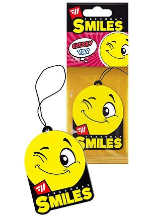 Ароматизатор для авто листочка "smiles dry" cherry (вишня) freshway