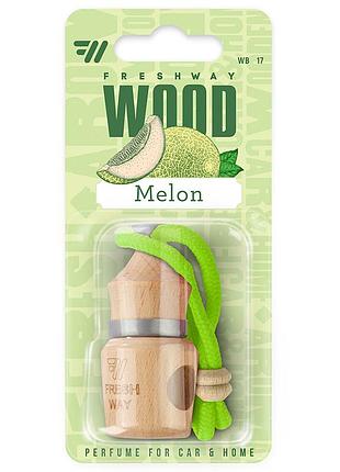 Ароматизатор для авто пробка "wood blister" melon (диня) 5мл freshway