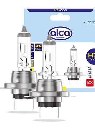 Автомобильная лампа галогенная +100% (2шт) h7 12в 55вт alca, 720280
