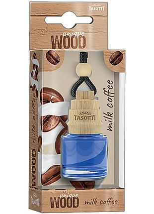 Ароматизатор для авто пробка "unique wood" milk coffee (кофе с молоком) 7мл tasotti