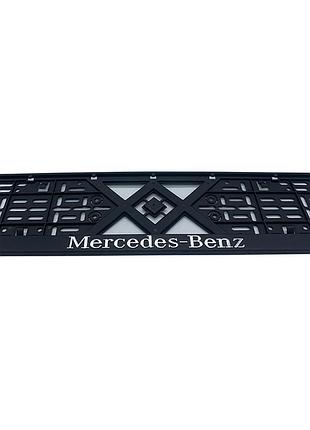 Рамка номерного знака хром надпись mercedes-benz пластик черная 1шт
