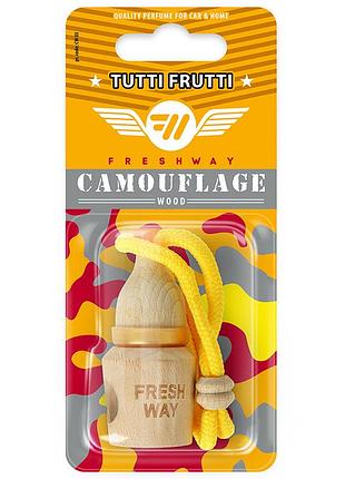 Ароматизатор для авто пробка "camouflage wood" tutti frutti (тутти фрутти) 5мл freshway