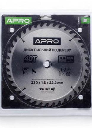 Диск пиляльний для дерева 230х22,2х40t apro (830199)