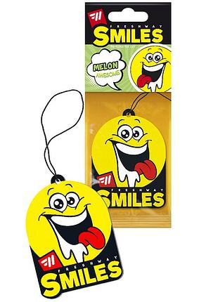 Ароматизатор для авто листочка "smiles dry" melon (диня) freshway