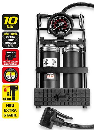 Премиум насос ножной двухцилиндровый "pedalmax pro" black edition 10бар heyner, 225010