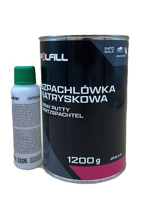 Шпаклевка жидкая (распылительная)+ затв. 1,2 кг белая polfill