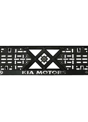 Рамка номерного знаку хром надпис kia пластик чорна 1шт