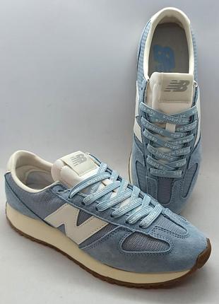New balance кроссовки женские модные брендовые голубые натуральная замша