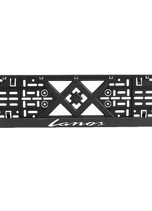Рамка номерного знаку хром надпис lanos пластик чорна 1шт