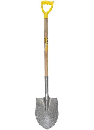Лопата штикова mastertool 205х280х1200 мм молоткове фарбування з дерев'яною ручкою і тримачем 14-6268