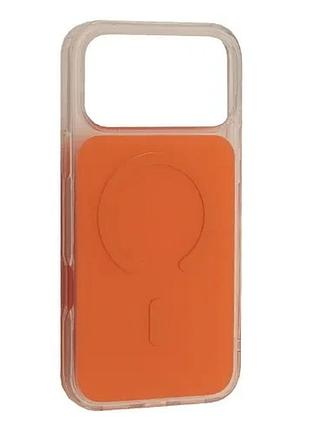 Чехол clear color case magsafe (pс+tpu) для iphone 17 pro max orange