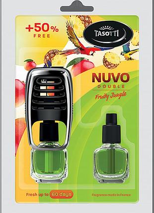 Ароматизатор для авто на обдув "nuvo" fruity jungle (фруктовые джунгли) с запаской 8+8мл tasotti