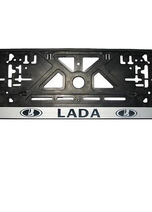 Рамка номерного знаку lada пластик чорна 1шт