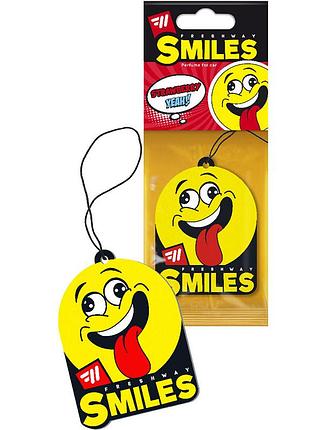 Ароматизатор для авто листочка "smiles dry" strawberry (клубника) freshway