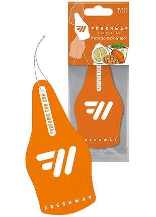 Ароматизатор для авто листочка "selection" mango and pomelo (манго и помело) freshway