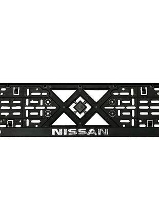 Рамка номерного знака хром надпись nissan пластик черная 1шт