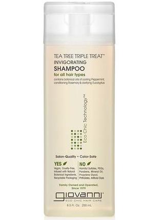 Giovanni tea tree triple treat тонізуючий шампунь з чайним деревом 250 мл