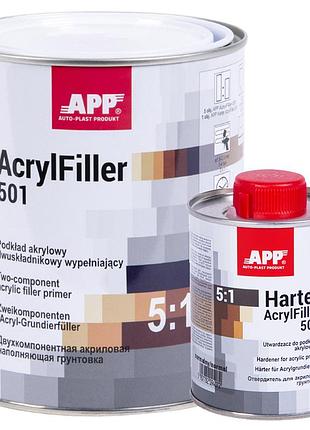 Грунт акриловый 5:1 "acrylfiller 501" серый 1л+,2л затв. app, 020408