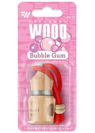 Ароматизатор для авто пробка "wood blister" bubble gum (жувательная резинка) 5мл freshway