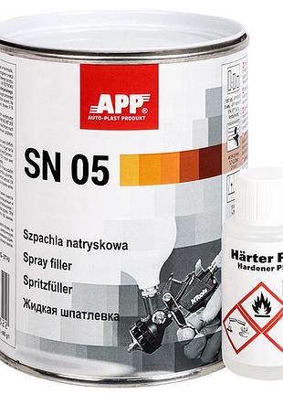 Шпаклівка рідка розпилюєма "sn 05" + затв. 970+30г app, 010501