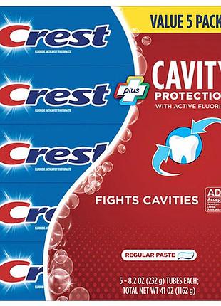 Набір з 5 шт. зубної пасти crest cavity protection regular paste 5/232 грам.