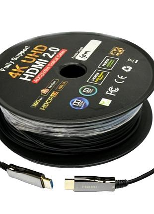 Hdmi 2.0 патчкорд 60м з передачею сигнала 4k uhd по оптичному кабелю (aoc)