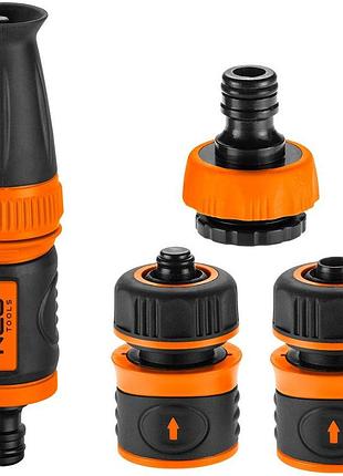Набор для полива neo tools 1/2", ороситель ручной прямой, 2 коннектора для шланга, коннектор для крана 1/2"-3/4"