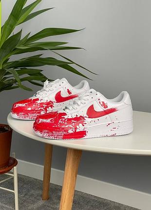 🤓 мужские кроссовки nike air force 1 custom blood