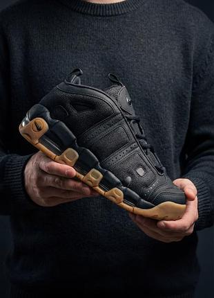 Кроссовки nike air more uptempo low black-gum med brown