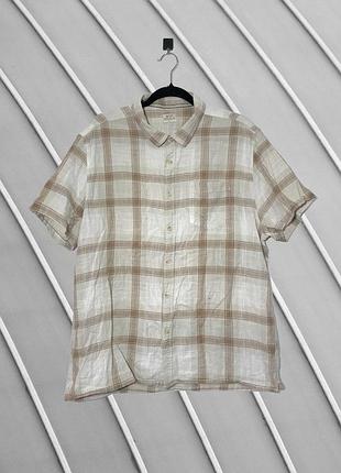 Мужская рубашка acw85 оригинал l xl / летняя рубашка в клетку / хлопковая рубашка acw85