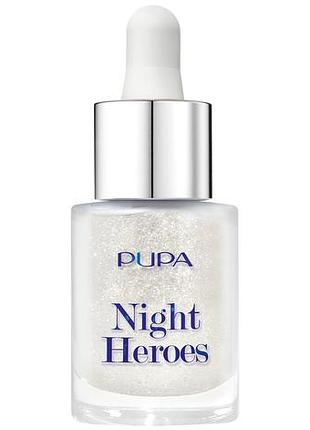 Pupa night heroes блискучі краплі для обличчя та зони декольте 15 мл