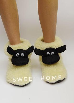 Тапочки овчина, подарок на новый год, детские