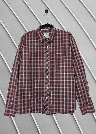 Мужская рубашка fat face оригинал l xl / рубашка в клетку / коричневая рубашка fat face