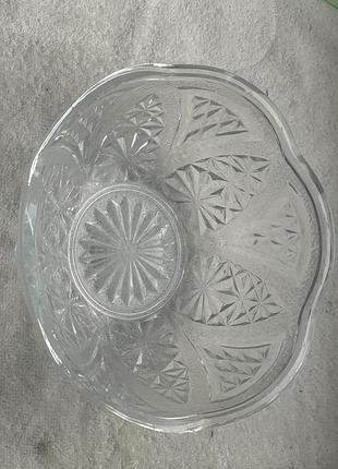 Вінтажний кришталевий салатник (цукерниця), ідеальний стан